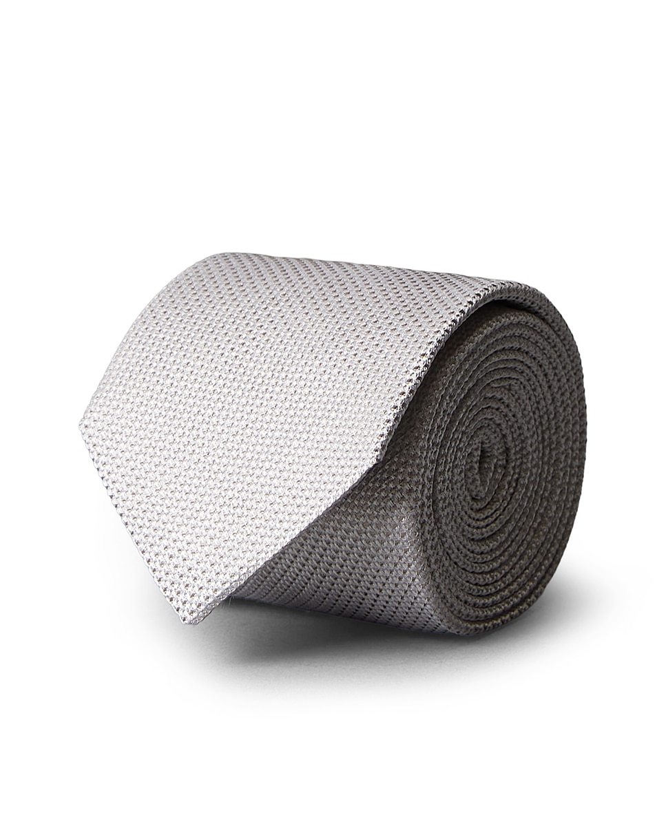 Gravata de Seda com Textura Bege-2