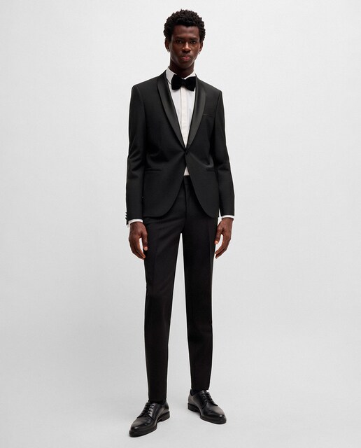 Imagem 0 de Calças Extra Slim Fit em Mistura de Lã Elástica