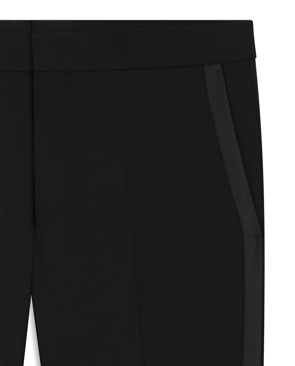 Calças Extra Slim Fit em Mistura de Lã Elástica Preto-6