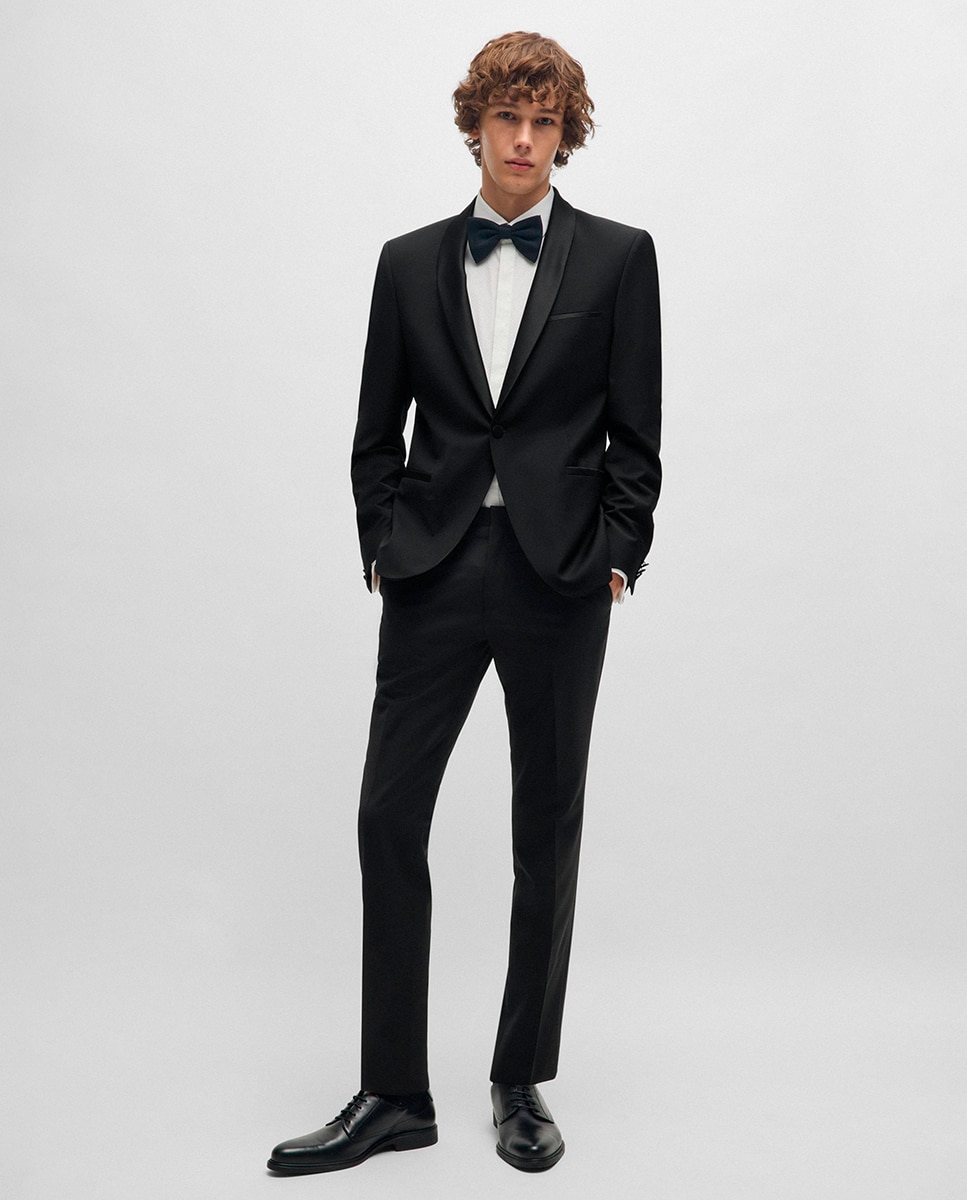 Casaco de Smoking Extra Slim Fit em Mistura de Lã Preto-6