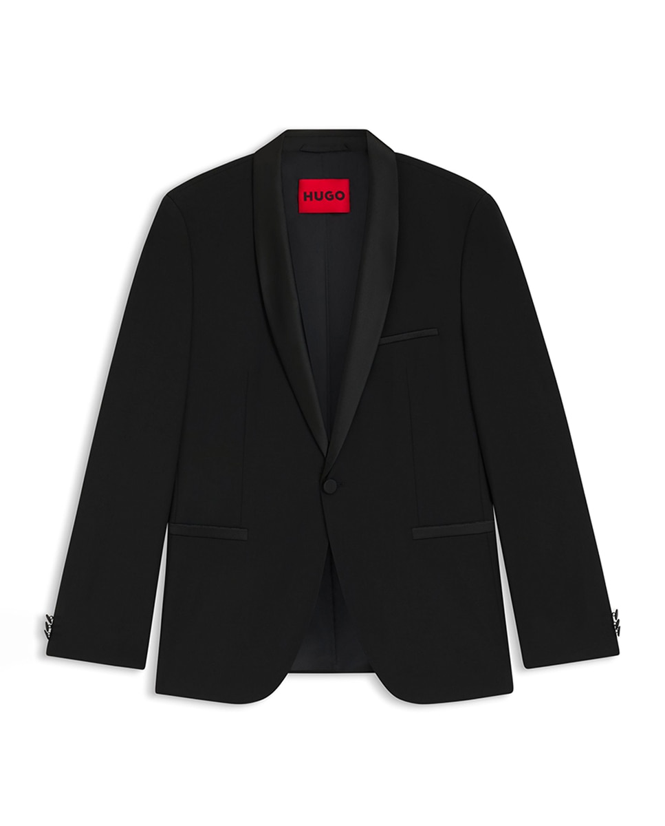 Casaco de Smoking Extra Slim Fit em Mistura de Lã Preto-5