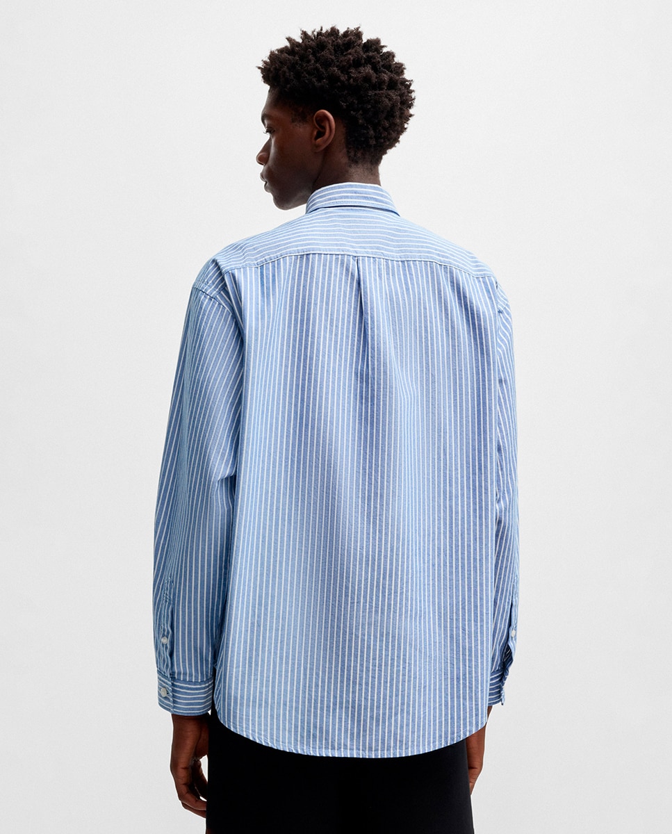 Camisa de Manga Comprida Azul-2