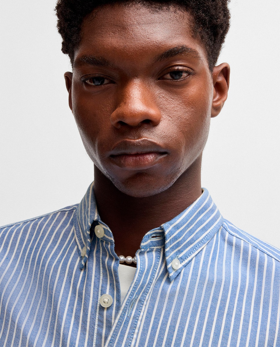 Camisa de Manga Comprida Azul-3