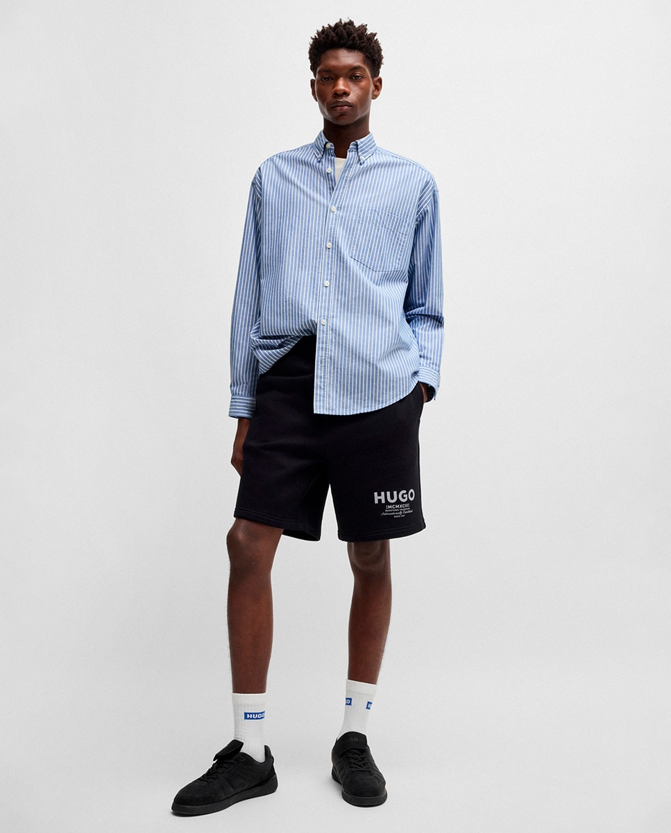 Camisa de Manga Comprida Azul-6