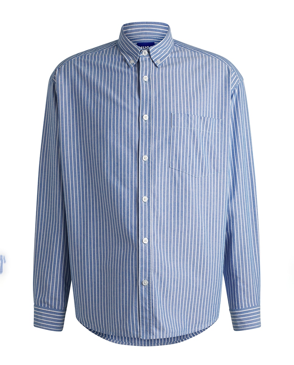 Camisa de Manga Comprida Azul-5