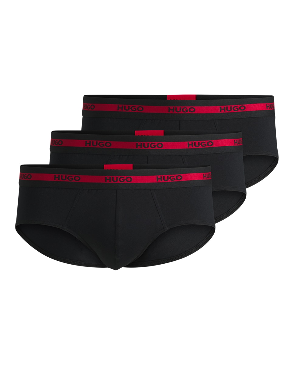 Imagem 0 de Embalagem de Três Boxers de Algodão Elástico com Logótipo no Cós