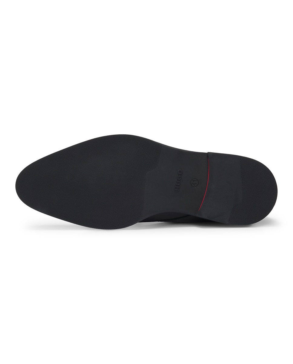 Sapatos Derby em Pele Tipo Napa com Logótipo Gravado Preto-5