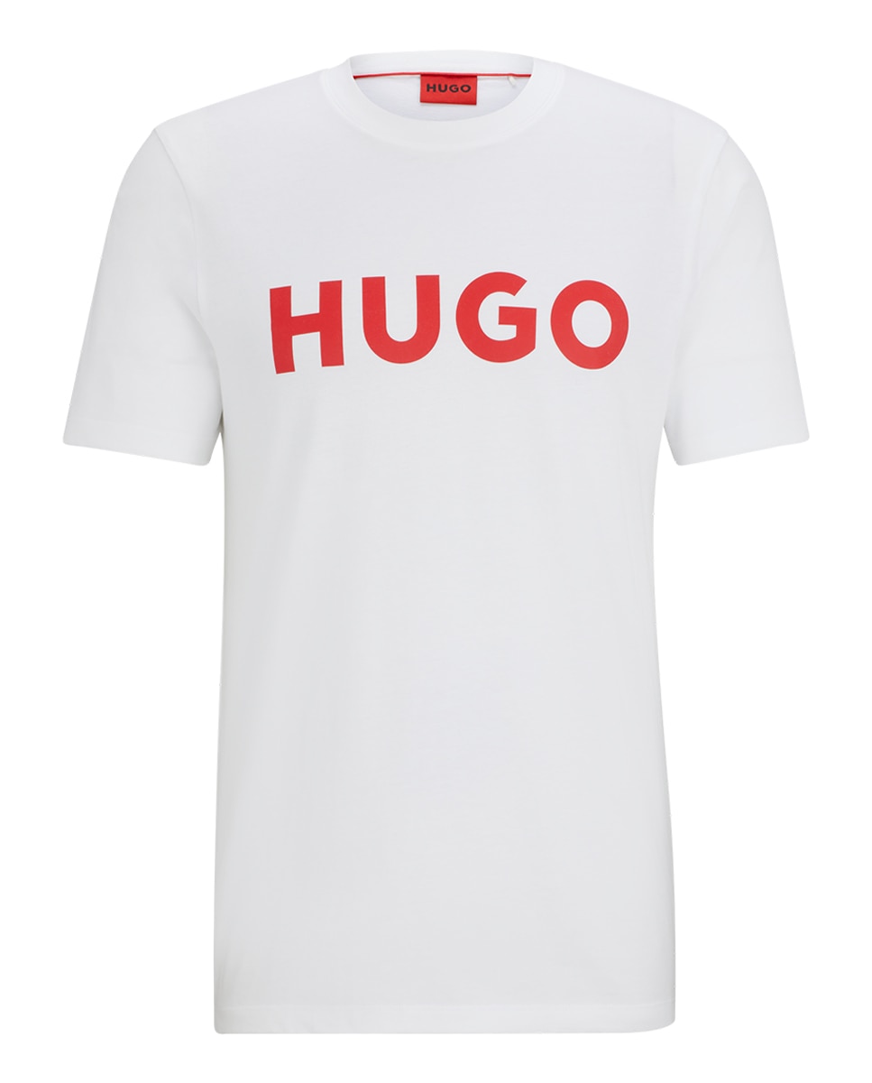 T-shirt Regular Fit de Malha de Algodão com Logótipo Estampado Branco-4
