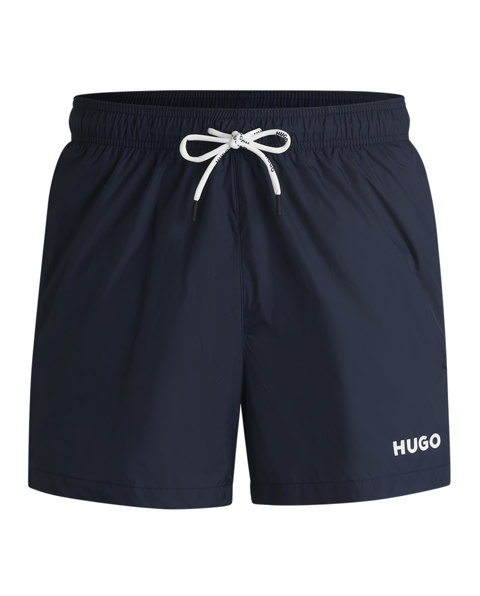 Calções de Banho Ultraligeiros de Secagem Rápida com Logótipo Estampado Azul-marinho-4
