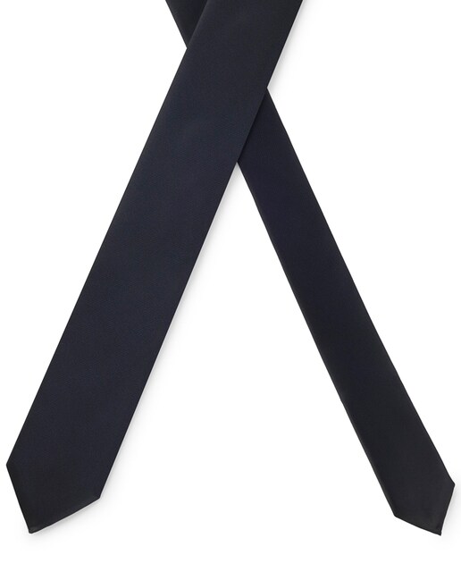 Corbata de mezcla de seda en tejido liso Hombre