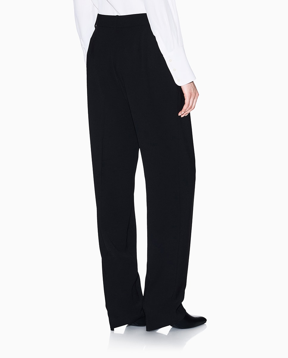 Calças Formais Regular com Pregas à Frente Preto-2