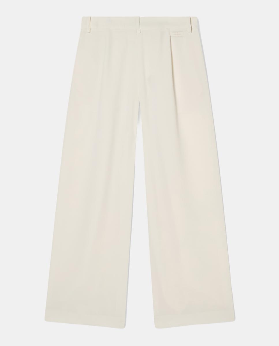 Calças de Fato pela Cintura com Pinças Cápsula White Edition Cru-5
