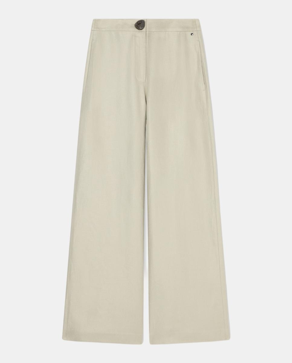 Calças largas de linho Pedra-3