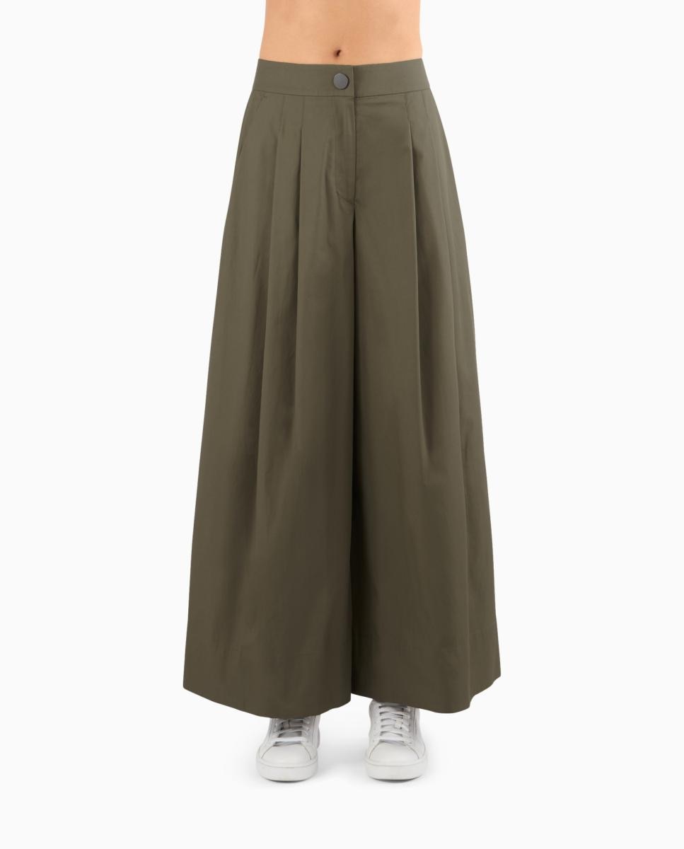 Armani Exchange - Pantalón de mujer ancho en sarga de algodón Cápsula IBIZAX.