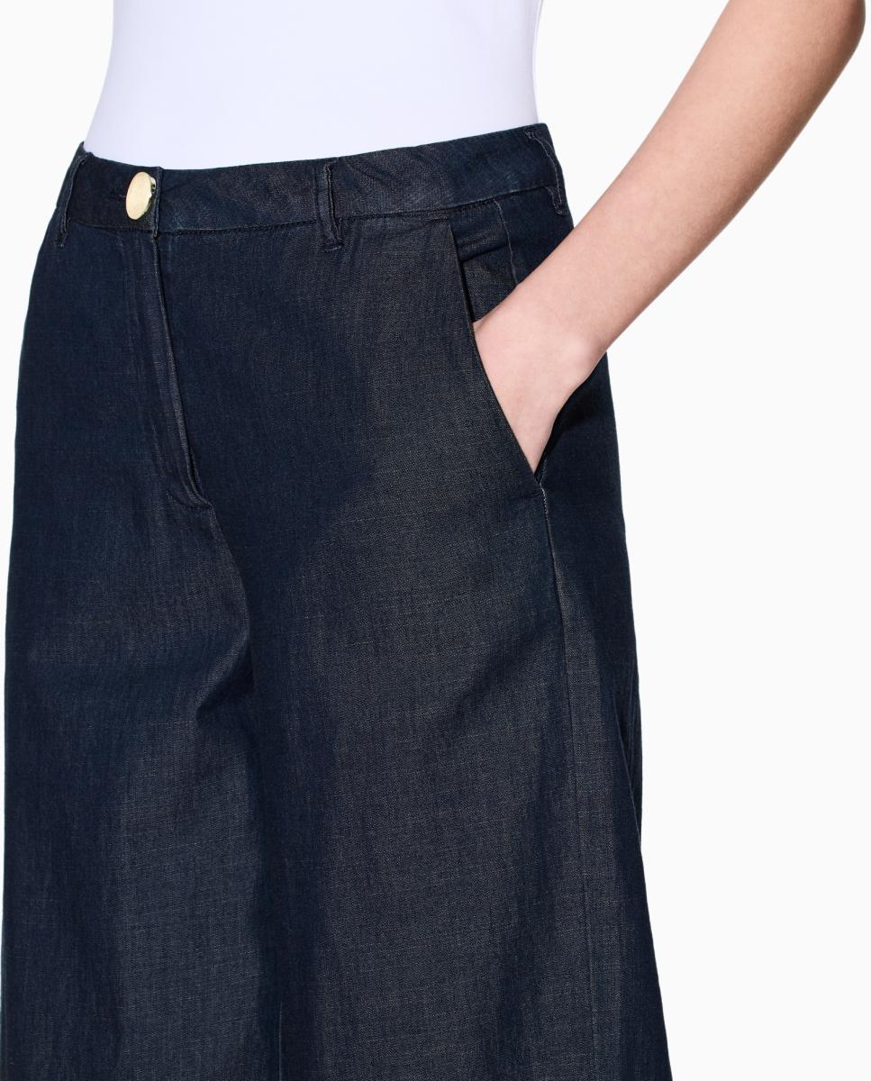 Calças Chino em Chambray Cápsula White Edition Azul-marinho-2