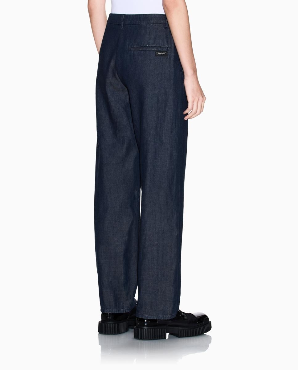 Calças Chino em Chambray Cápsula White Edition Azul-marinho-4
