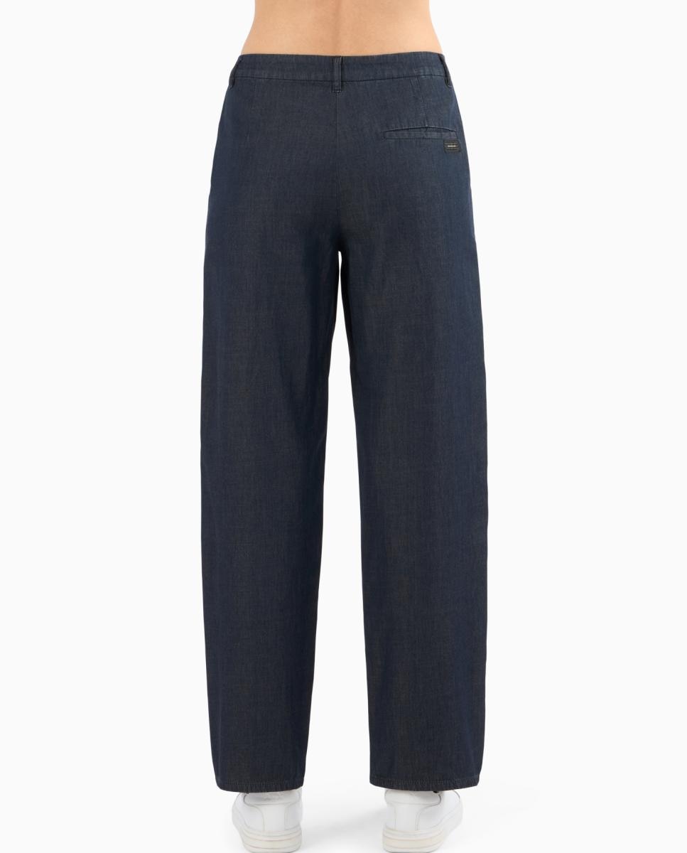 Calças Chino em Chambray Cápsula White Edition Azul-marinho-6