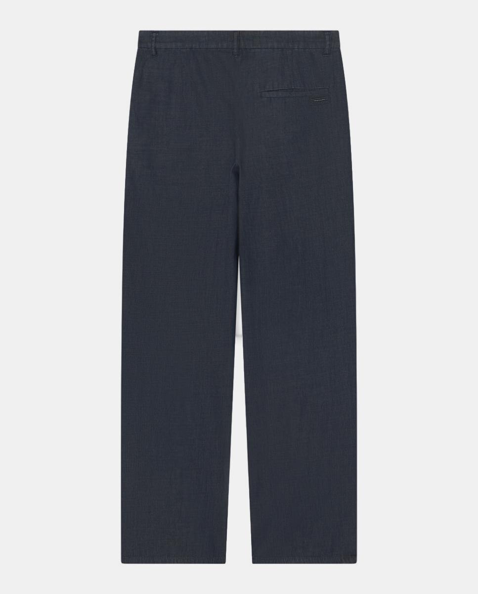 Calças Chino em Chambray Cápsula White Edition Azul-marinho-8