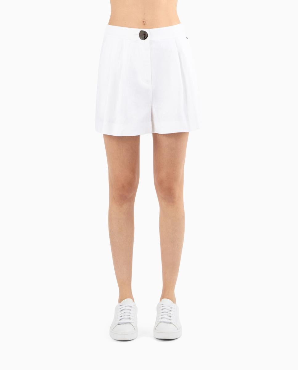 Imagem 0 de Calções de Linho com Pinças