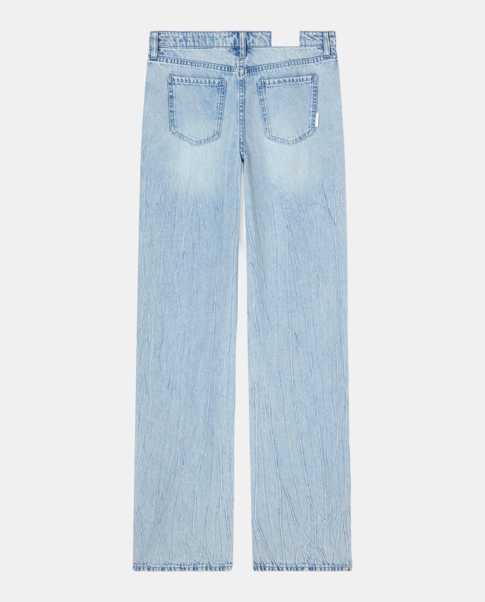 Jeans "Relaxed" J52 de Cintura Baixa e Lavagem Clara Azul-índigo-4