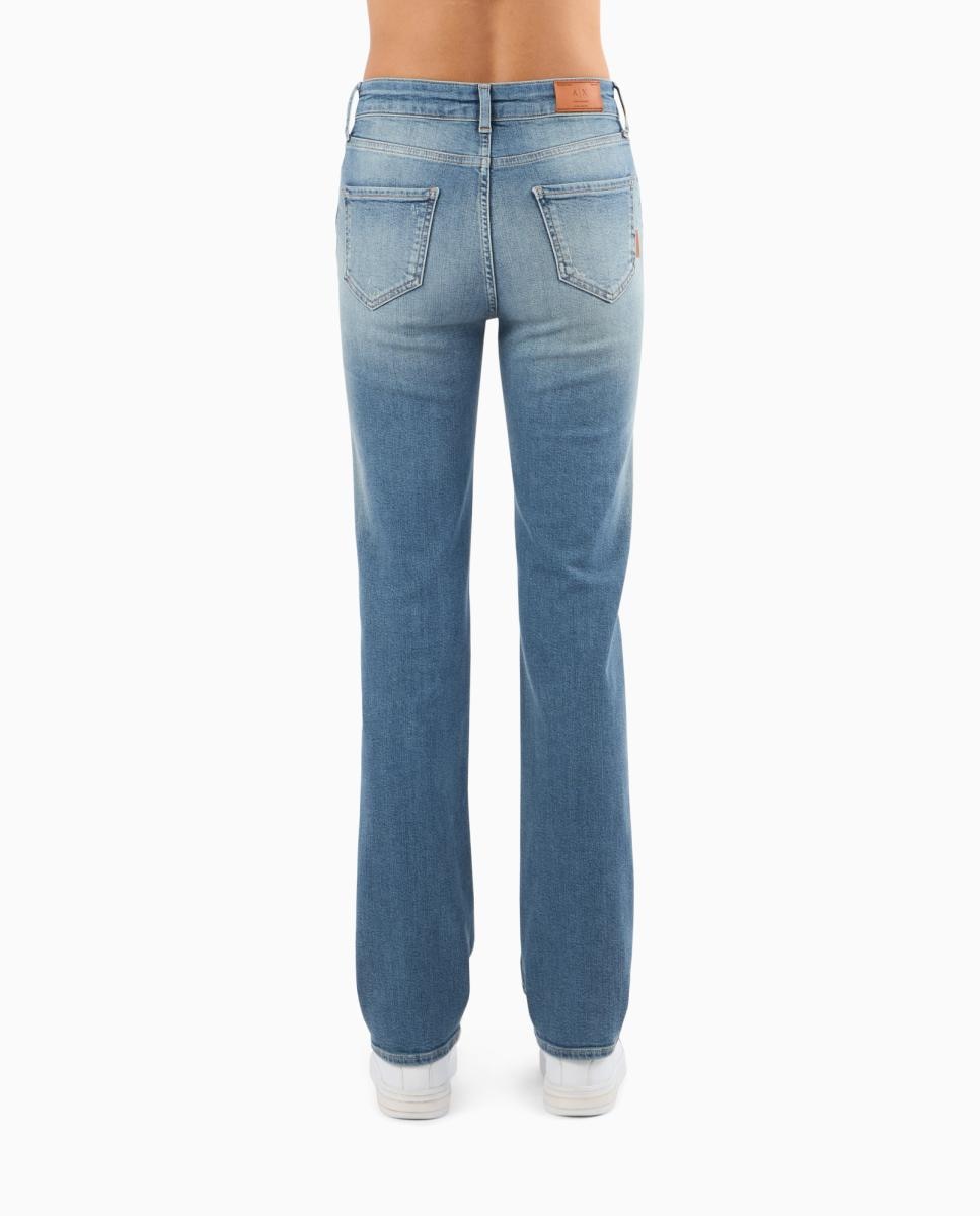 Jeans Straight J08 com Cintura Subida e Slim em Ganga Elástica Azul-índigo-2