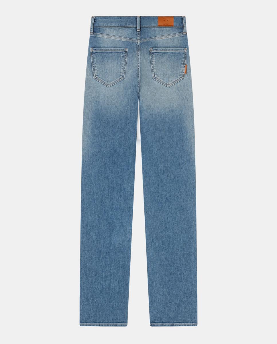 Jeans Straight J08 com Cintura Subida e Slim em Ganga Elástica Azul-índigo-4