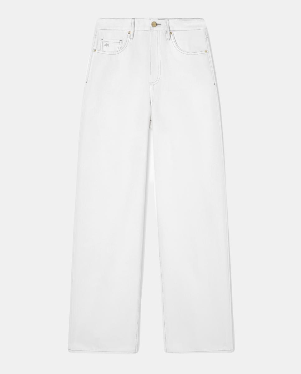 Jeans Relaxed J38 de Cintura Subida em Algodão Cápsula White Edition Branco-2