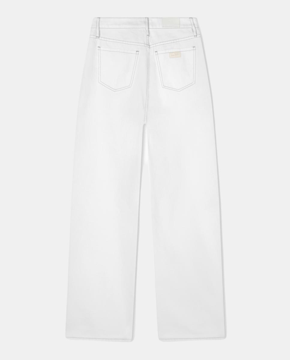 Jeans Relaxed J38 de Cintura Subida em Algodão Cápsula White Edition Branco-3