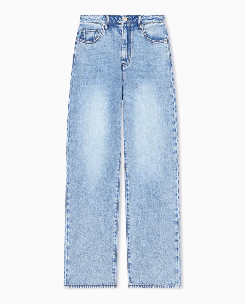 Jeans Relaxed J38 de Cintura Subida Azul-índigo-2