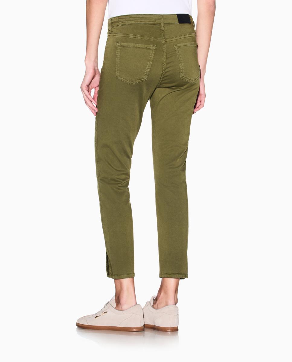 Jeans J22 Super Skinny com Detalhe de Abertura Verde-militar-2