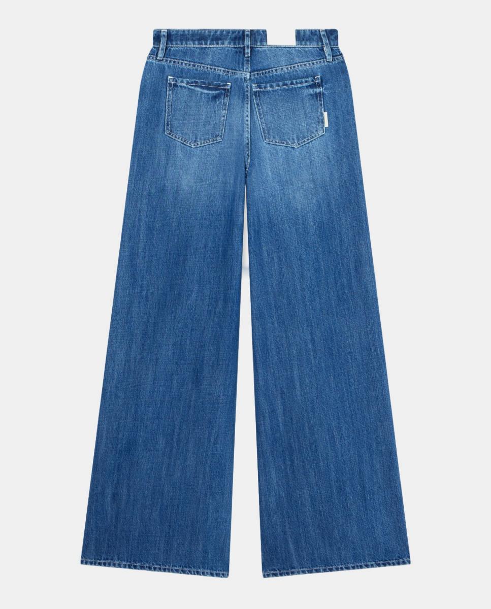 Jeans Bootcut Loose J17 com Detalhe Lateral Azul-índigo-3