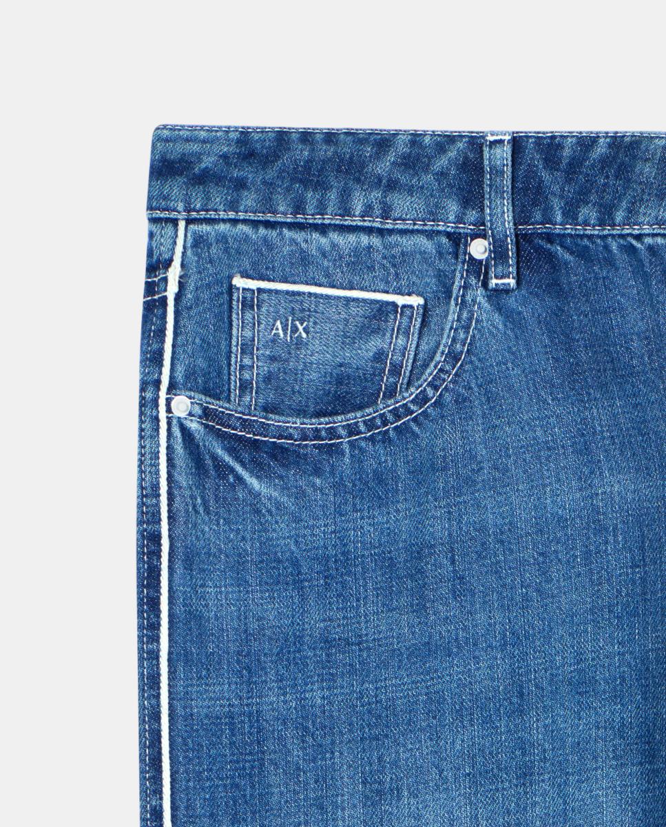 Jeans Bootcut Loose J17 com Detalhe Lateral Azul-índigo-4