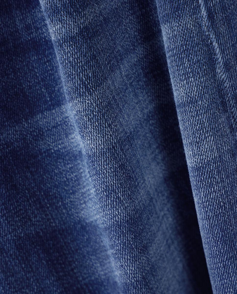Calças de 5 Bolsos J08 Regular de Cintura Média Subida Azul-índigo-8