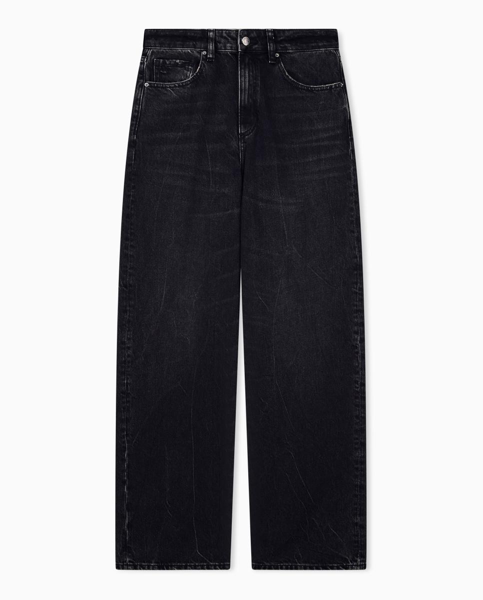 Jeans J38 Relaxed com Cintura Subida Preto-6