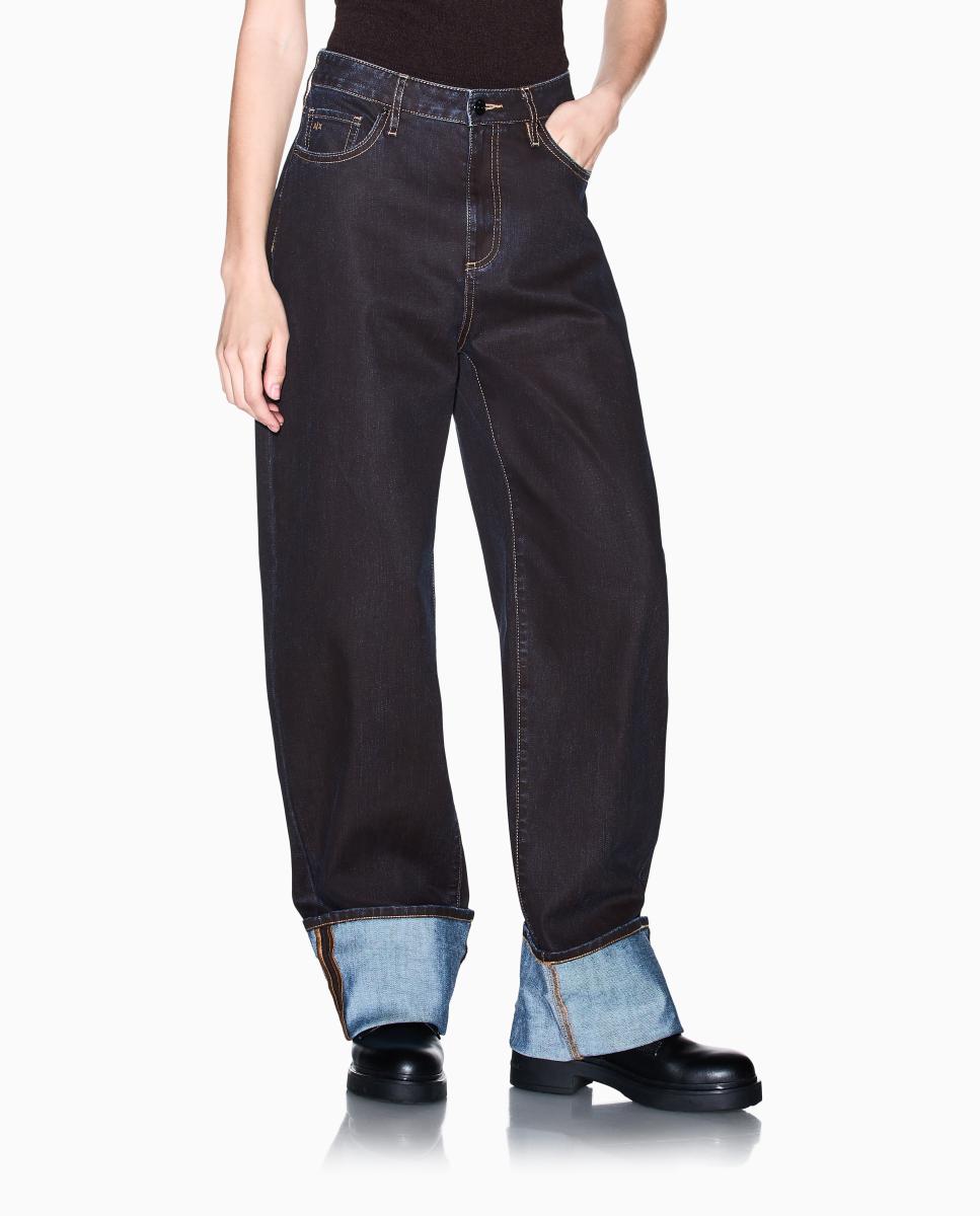 Jeans J11 com Bainha Dobrada Azul-2