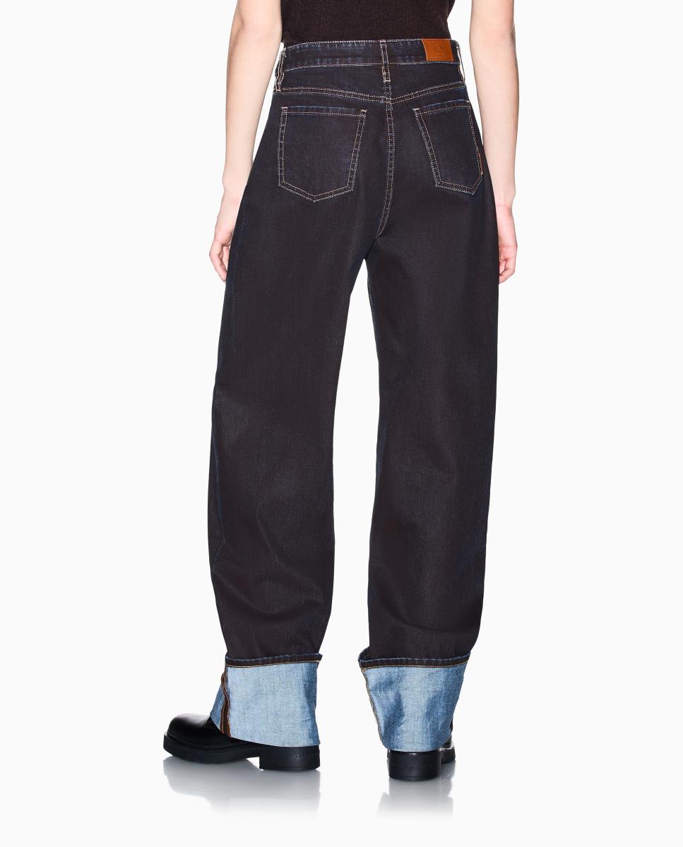 Jeans J11 com Bainha Dobrada Azul-4