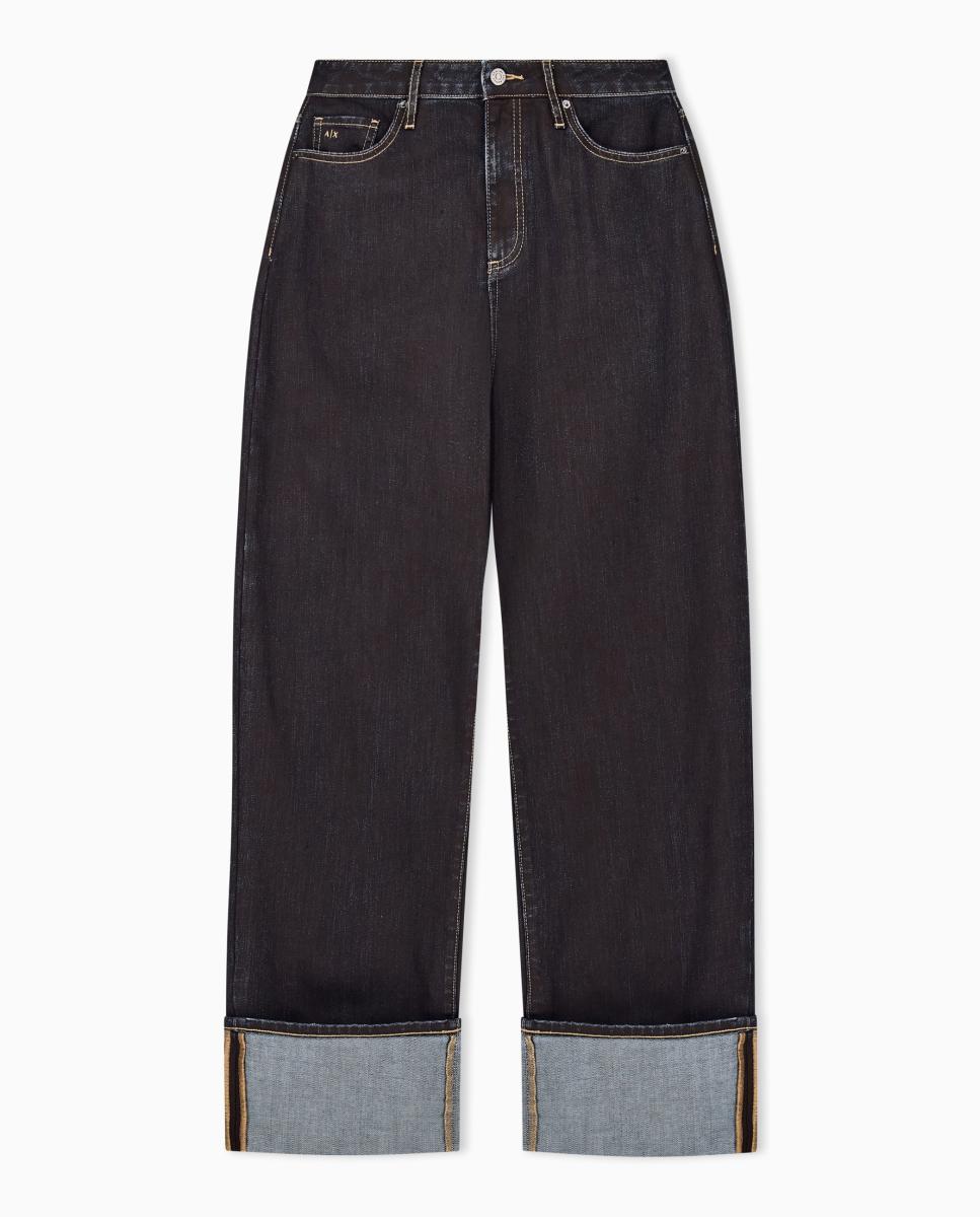 Jeans J11 com Bainha Dobrada Azul-6