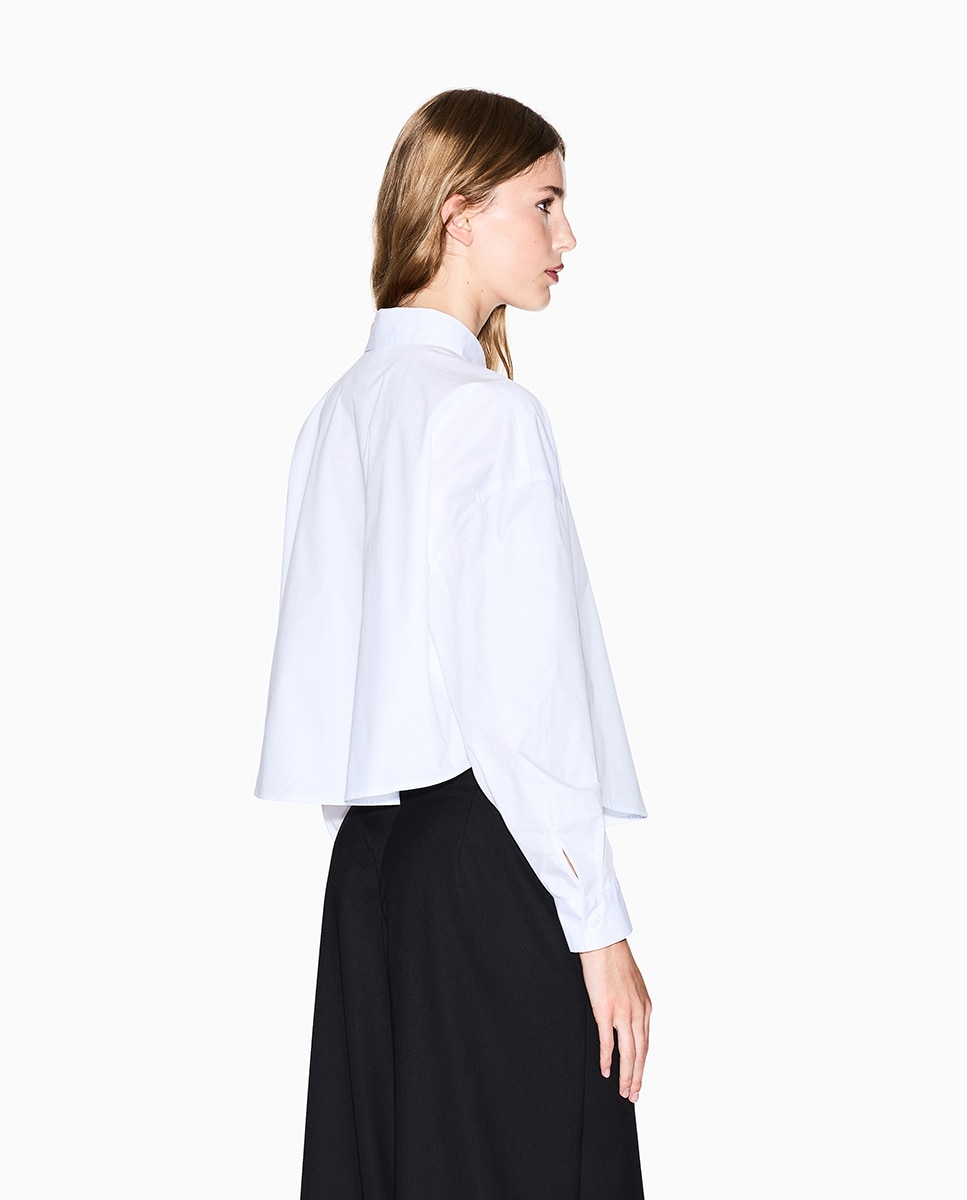 Camisa de Manga Comprida Cropped Cápsula Icon Branco-2