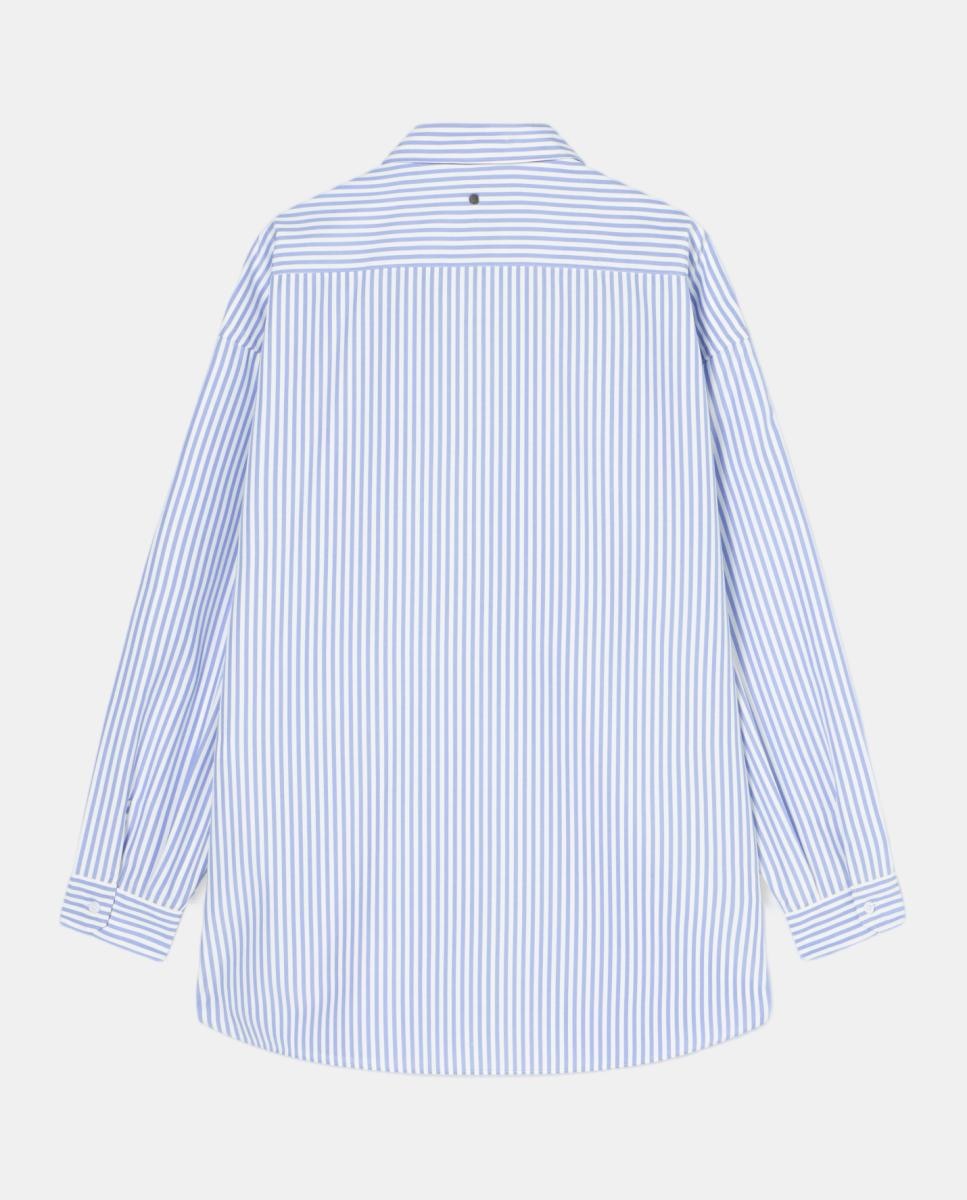 Camisa de manga comprida às riscas Azul-claro-3