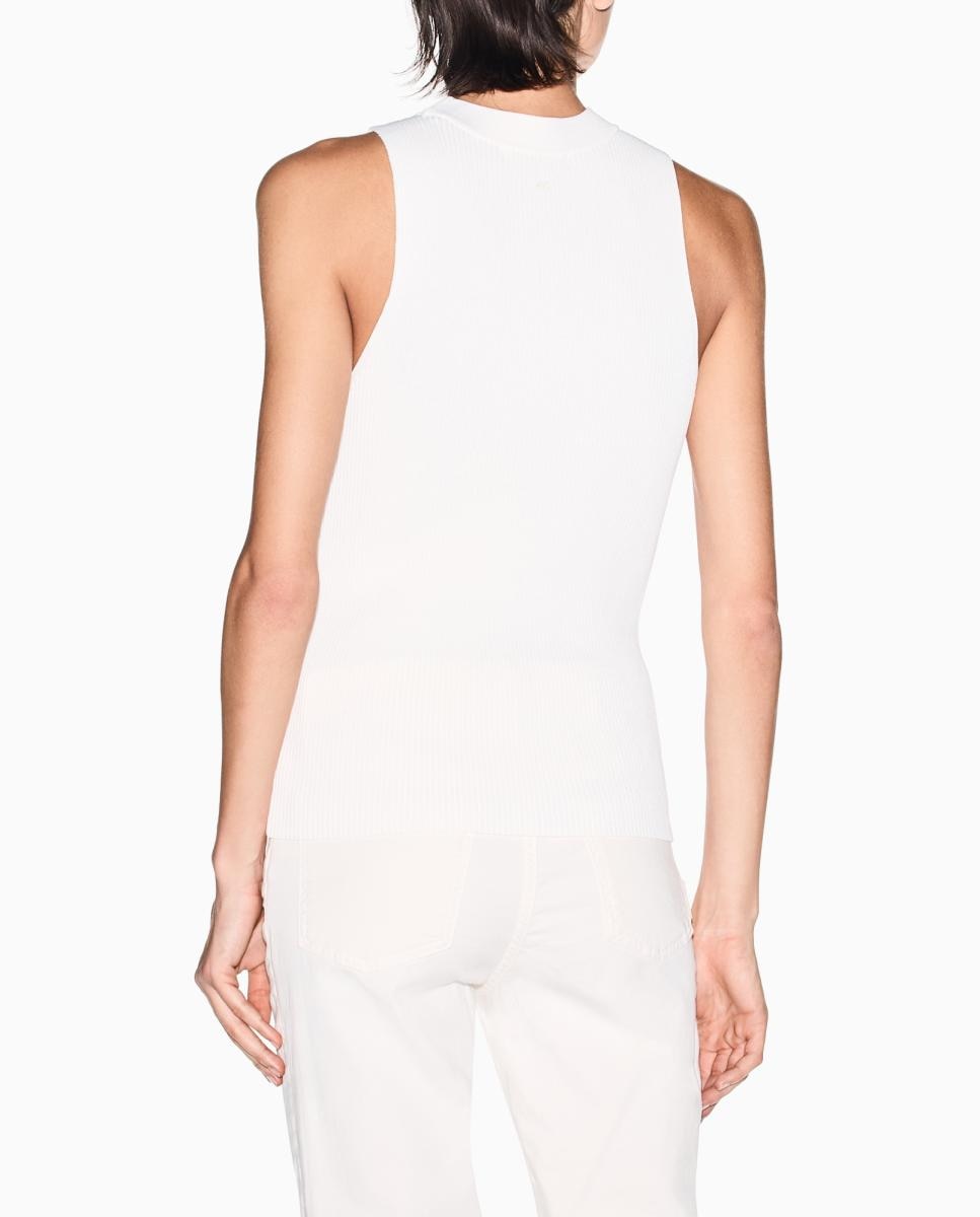 Top de Malha de Viscose Canelada Cru-3