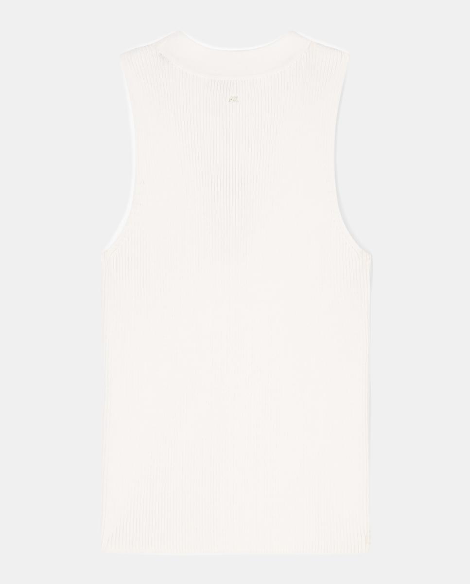 Top de Malha de Viscose Canelada Cru-5