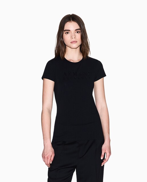 Imagem 0 de T-shirt de manga curta com logótipo em strass