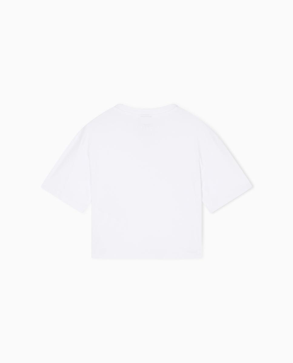 T-shirt cropped de manga curta Branco-2