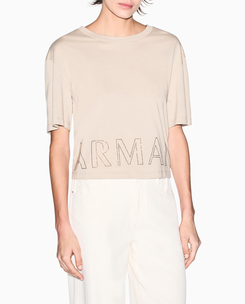 Armani Exchange - Camiseta de mujer manga corta cropped.