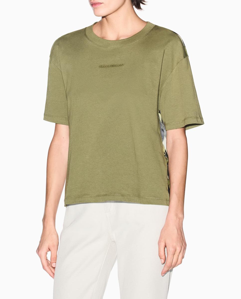 Armani Exchange - Camiseta de mujer con doble contraste Cápsula IBIZAX.