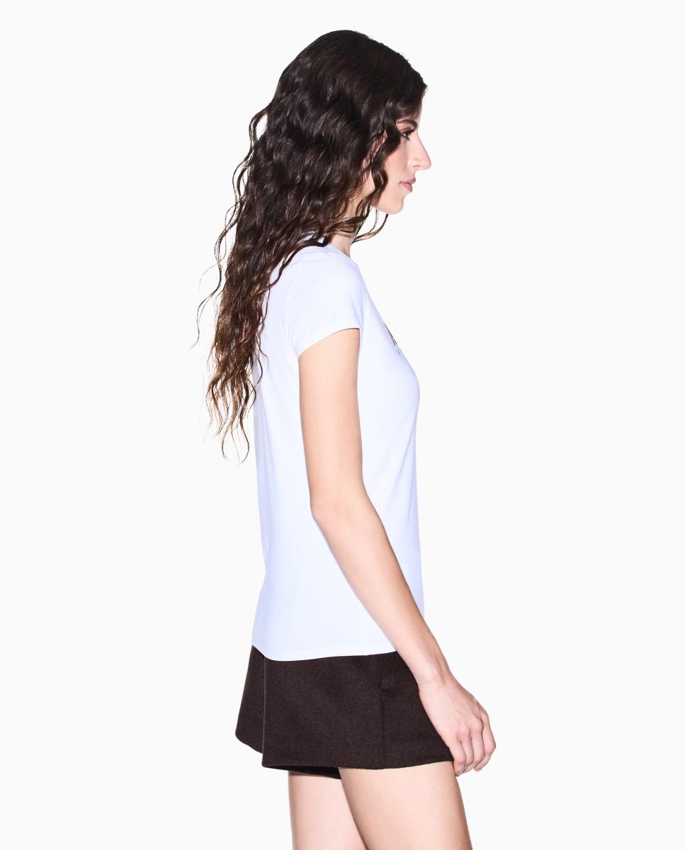 T-shirt de Manga Curta Slim Fit Branco-2