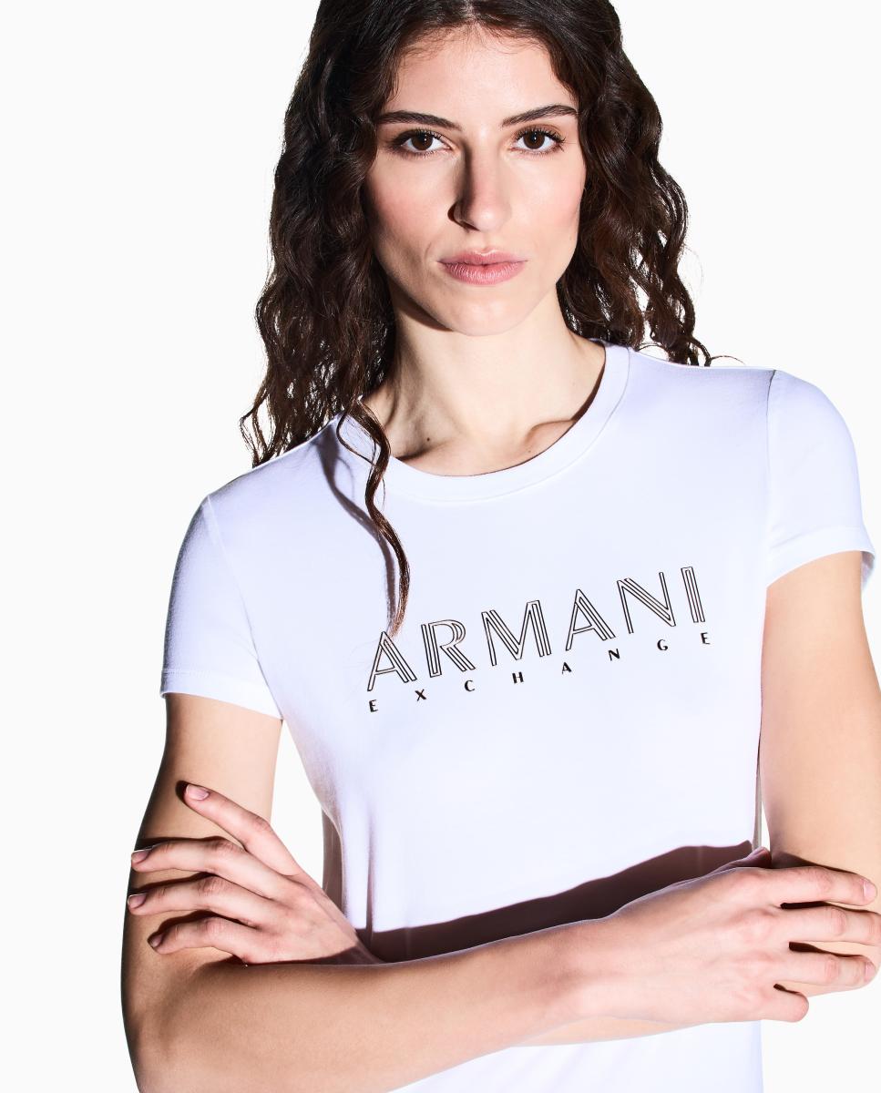 T-shirt de Manga Curta Slim Fit Branco-4