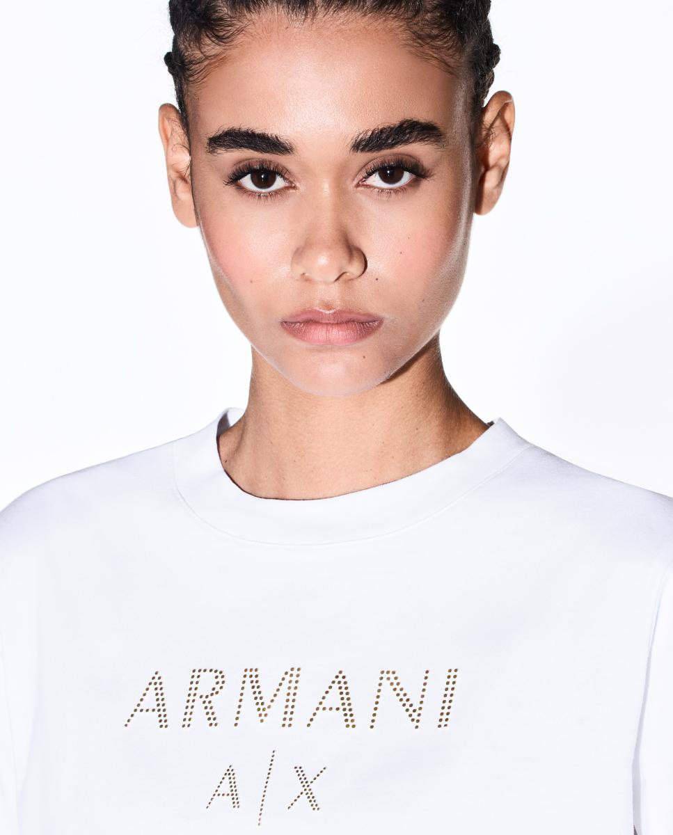 T-shirt Boxy Fit com Logótipo de Pedras Preto-4