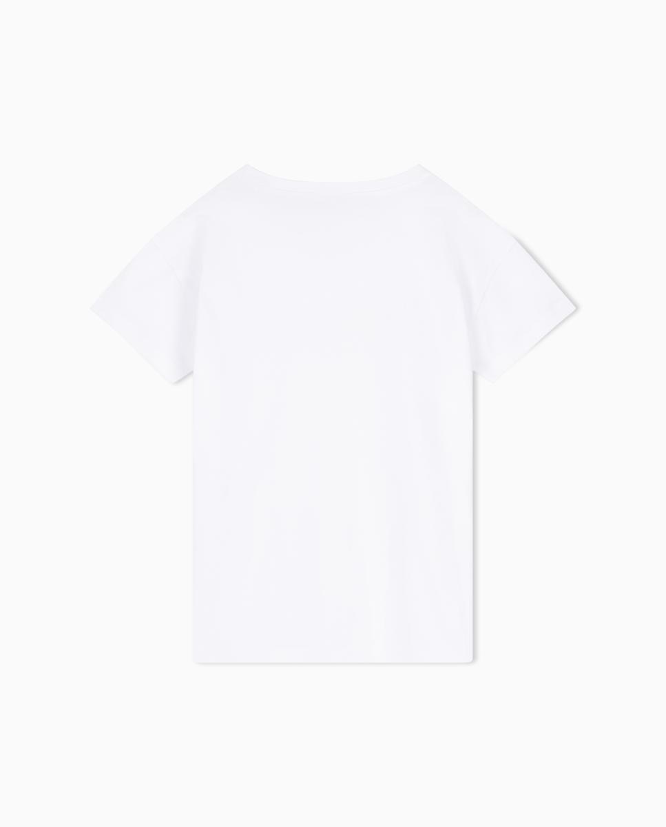 T-shirt de Manga Curta com Logótipo de Lantejoulas Branco-7