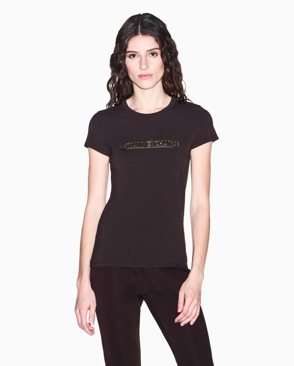 Imagem 0 de T-shirt de Manga Curta Slim Fit com Logótipo Engomado